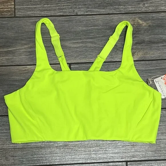 NWT $68 Free People X Hatch Maternity Square Neck Bra Size Medium Neon Yellow - Picture 2 of 15